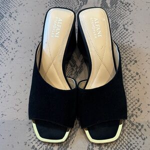 Alfani Black Open-Toe suede Mules